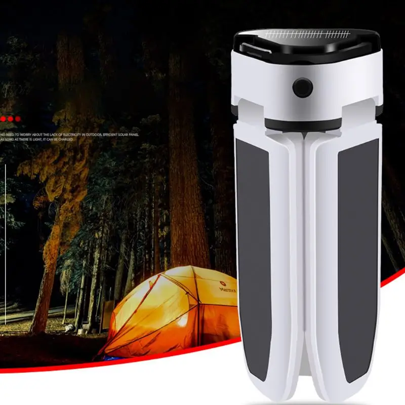 

30W 60 LED 3-Leaf Solar Lamp USB Rechargeable 5 Mode Camping Workshop Folding Light Garage Lighting Bulb