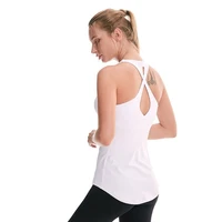 new sports vest women with chest pad high elastic nylon solid color stretching leisure women running sports fitness clothes