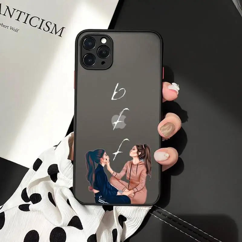 

Girls Bff Best Friends Forever Phone Case matte transparent For iphone 7 8 11 12 plus mini x xs xr pro max cover