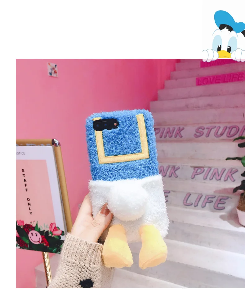 Мультяшный Меховой чехол s для iphone 11 XS X XR Pro Max 7 8 Plus теплый милый мягкий плюшевый