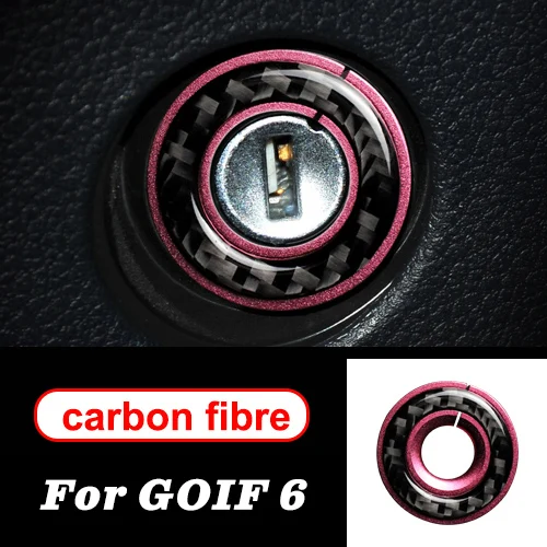 Ring of fire B Для volkswagen golf 6 gti R MK6 аксессуары LHD RHD автомобильный Стайлинг углеродное волокно рулевое колесо Шестерня двери панели внутренние наклейки - Название цвета: Ring of fire B