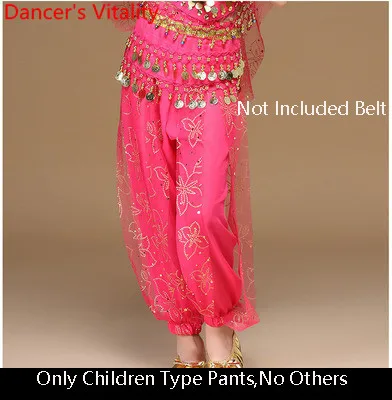 Only pants as Photo Индийской танцовщицы, штаны Детский костюм для танца живота для девочек, Восточный танец Практика Брюки выступление конкурс костюм одежды - Цвет: Only pants as Photo