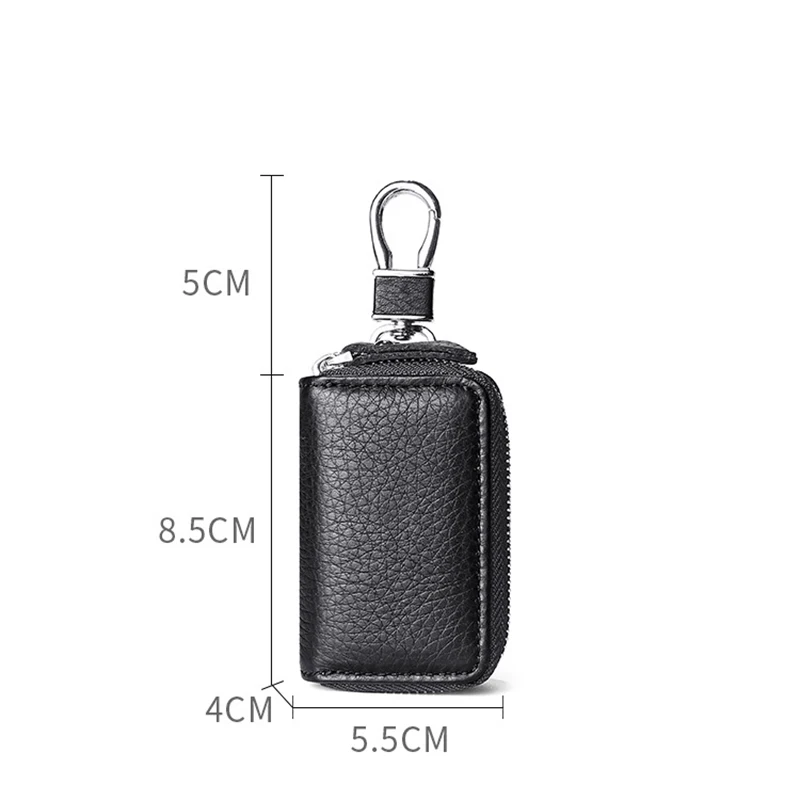 

Solid Color Men's Double Layer Keychain Zipper Pouch Key Holder Housekeeper Covers Zipper Bag Keychain Pouch Car Key Holder