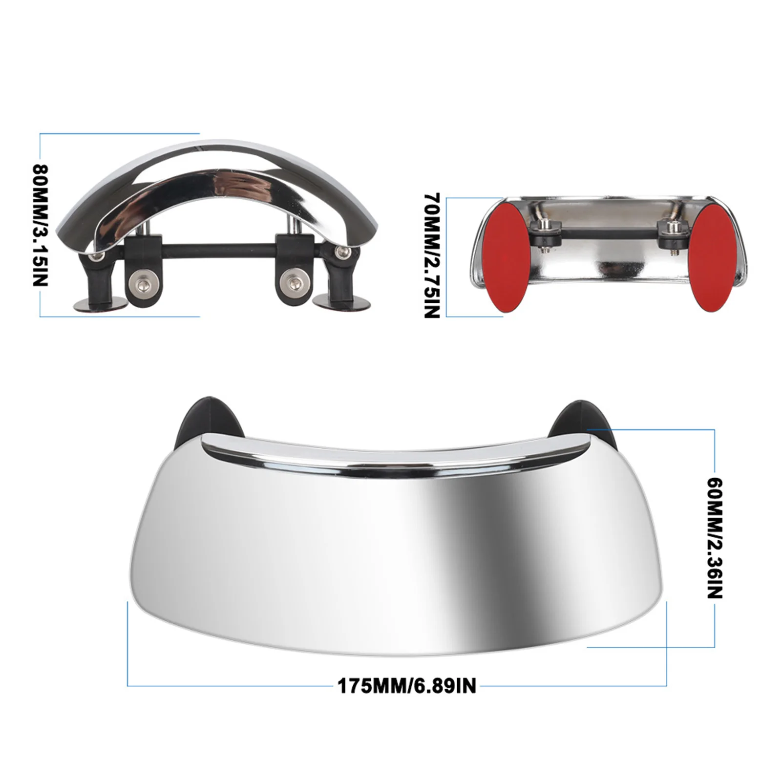 

Motorcycle Rearview Mirror 180 Degree Bind Spot Mirror Wide-angle Lens Without Blind Spot Rearview Mirror Large Field Mirror