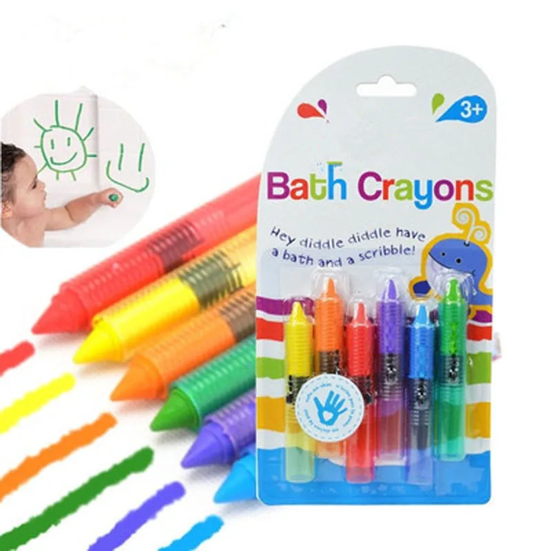 

6Pcs/Set Baby Bath Toy Bath Crayons Toddler Washable Bathtime Safety Fun Play Educational Kids Toy Gift J0170