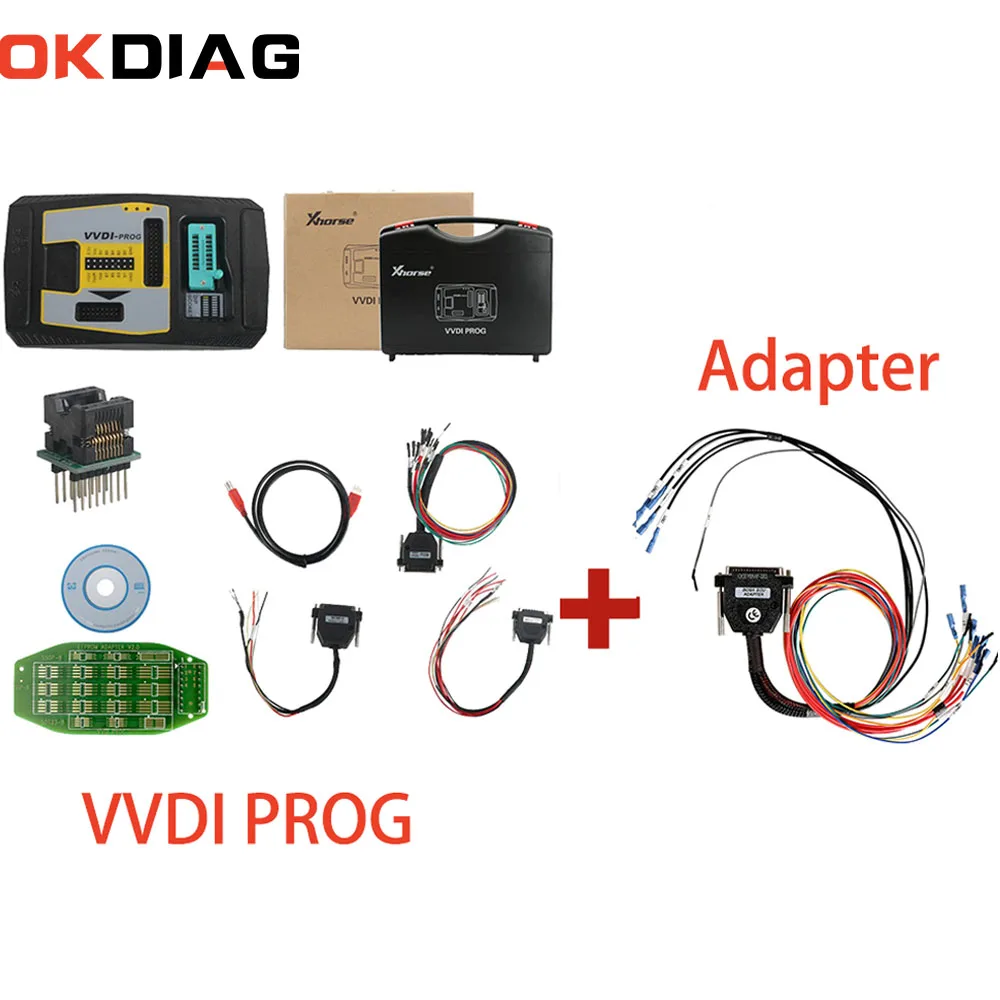 

Original Xhorse VVDI Prog Programmer with B-osch ECU Adapter Read For BMW ECU N20 N55 B38 ISN without Opening OBD Car Diagnostic