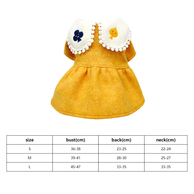 

Yellow Spring Dog Fancy Dress Lovely Girl Puppy Outfits Clothing Small Dogs Yorkies Skirt Princess Pet Clothes for Cats