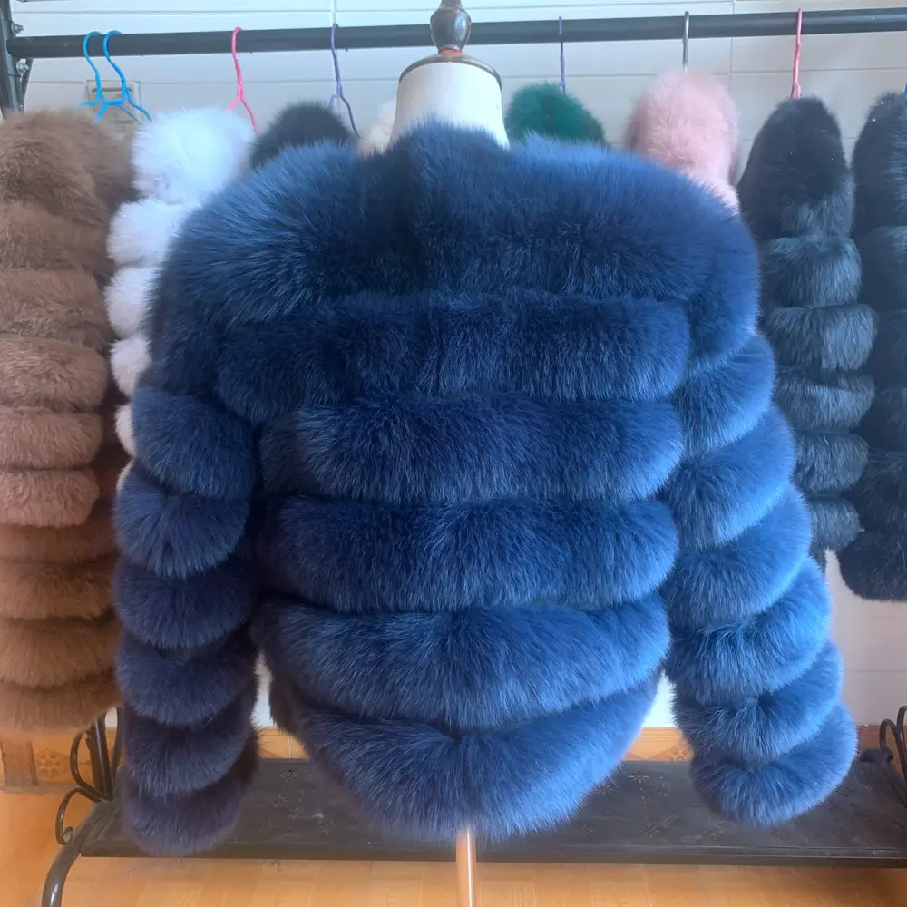 2021 new Long sleeves Women  arrival FREE SHIPPING women winter real fox fur coat hot sale big fur long sleeve