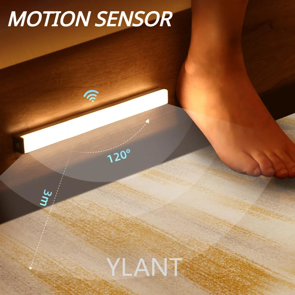 Motion Sensor Wireless LED Night Lights Bedroom Decor Light Detector Wall Decorative Lamp Staircase Closet Room Aisle Lighting