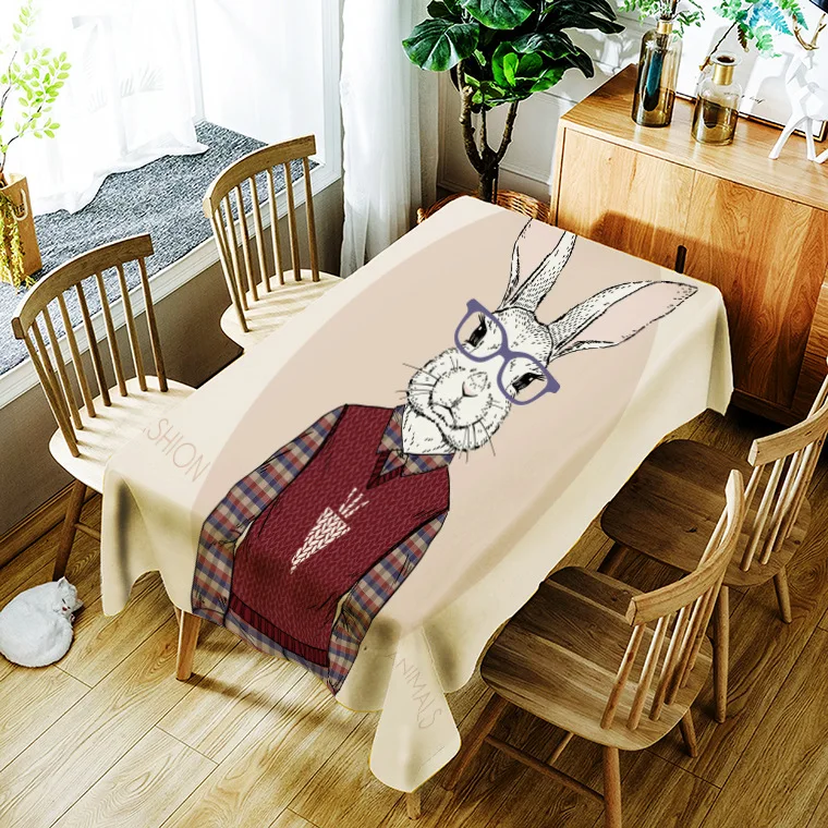 

Printed bird picture washable decorative household waterproof tablecloth