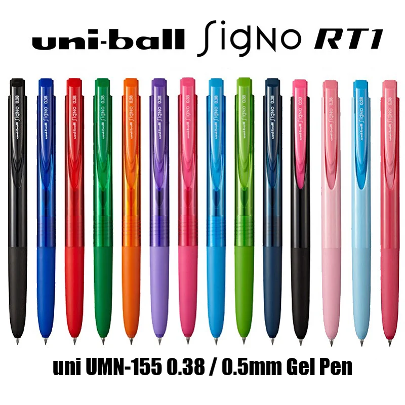 

1pcs UMN-155 Japan Uni-ball Gel Ink Ballpoint Pen 0.5/0.38mm Student Office Signature Pen 14 Colors Available