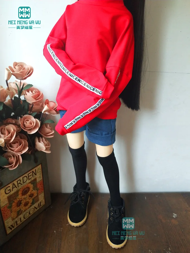 BJD Кукла Одежда для 1/3 BJD SD DD кукла Досуг Толстовка С Капюшоном Черный Белый Зеленый джинсовые шорты