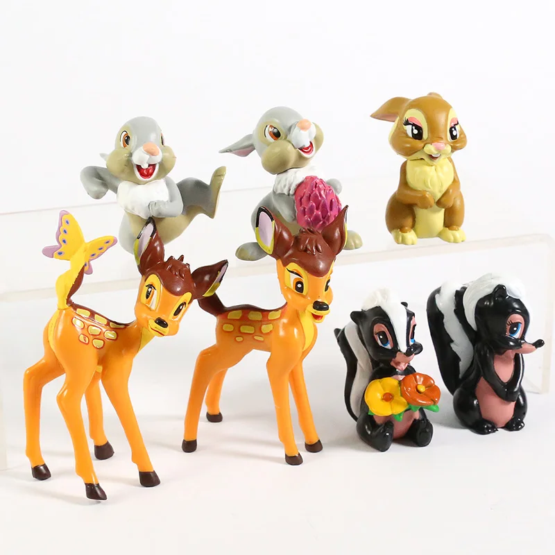 7 шт./компл. фигурка Бэмби оленя из ПВХ игрушки-модели куклы детские игрушки
