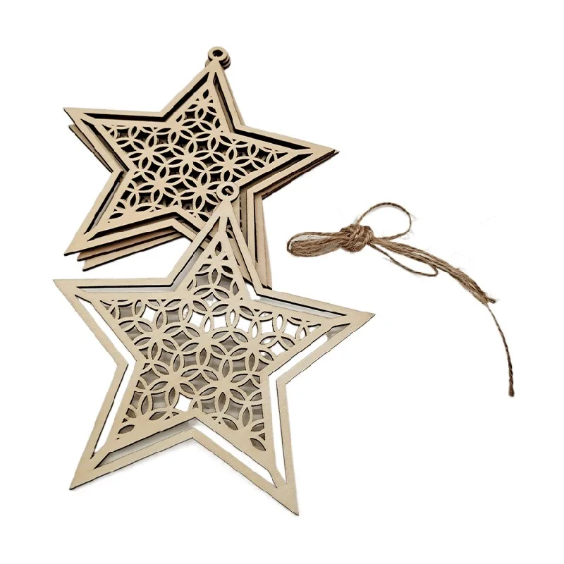 

Eid Mubarak Ramadan Decor Wooden Lantern Hexagon Moon Pendant Ramadan Kareen Craft Home Hanging DIY Islamic Party Supplies