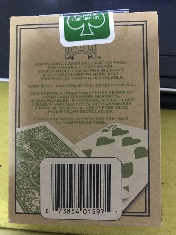 

Bicycle Eco Edition Playing Cards Green Deck Poker Size Rider Recyclable Magic Card Games Magic Tricks Props for Magician