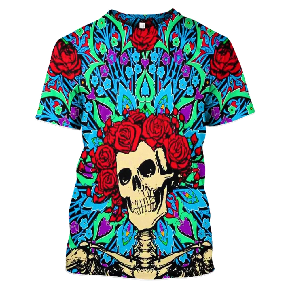 

LBG new 3D printing sweatshirt with skull men and women fashion T-shirt men's hip hop T-shirt Harajuku Halloween short sleeve