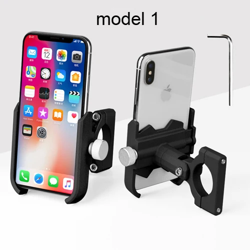model 1 Black Алюминиевый держатель для телефона для велосипеда, MTB, горная дорога, велосипед, мотоцикл, универсальный держатель для руля, зажим, подставка для смартфонов 4," до 6,8" - Цвет: model 1 Black