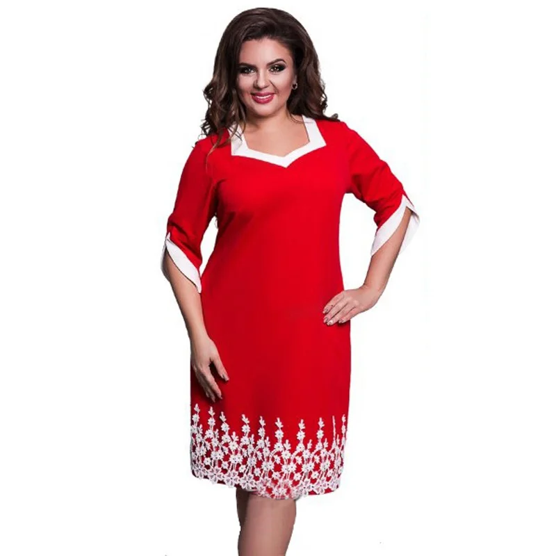 Летние Стильные офисные женские платья больших размеров повседневные свободные