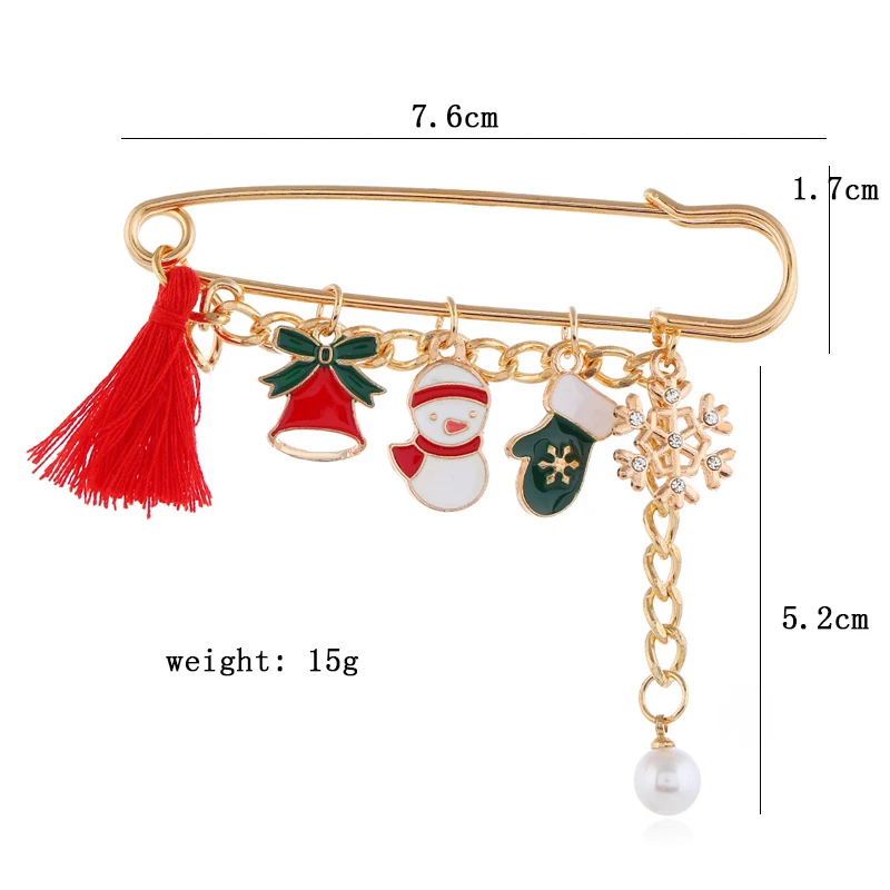 Рождественские украшения дамы булавка брошь корсаж шарф замыкатель замка Санта