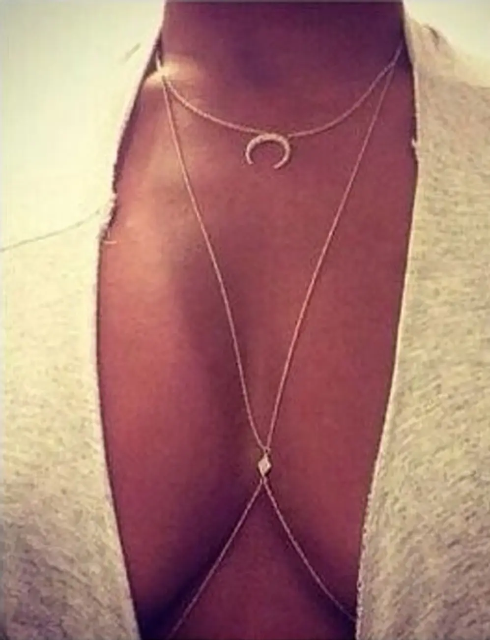 Очаровательная цепочка для тела с кристаллами Луна золотое ожерелье ювелирное