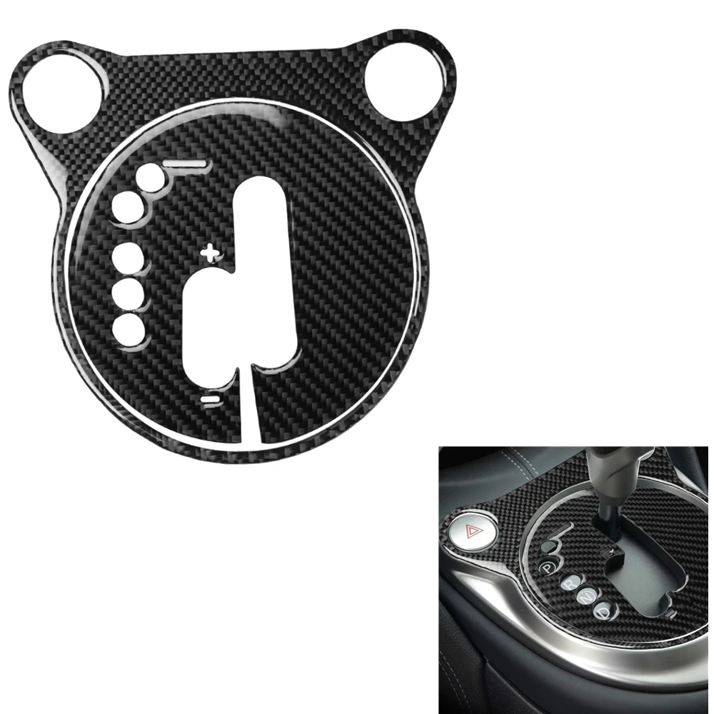 

For Nissan 370Z Z34 2009-2022 Carbon Fiber Gear Shift Box Panel Handknob Board Cover Sticker Trim Center Console Moulding Strip