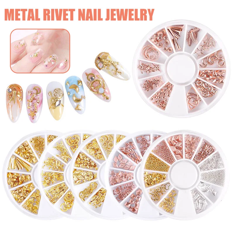 Сплав заклепки дизайн ногтей наклейки лоток 3D для женщин девочек Дети DIY