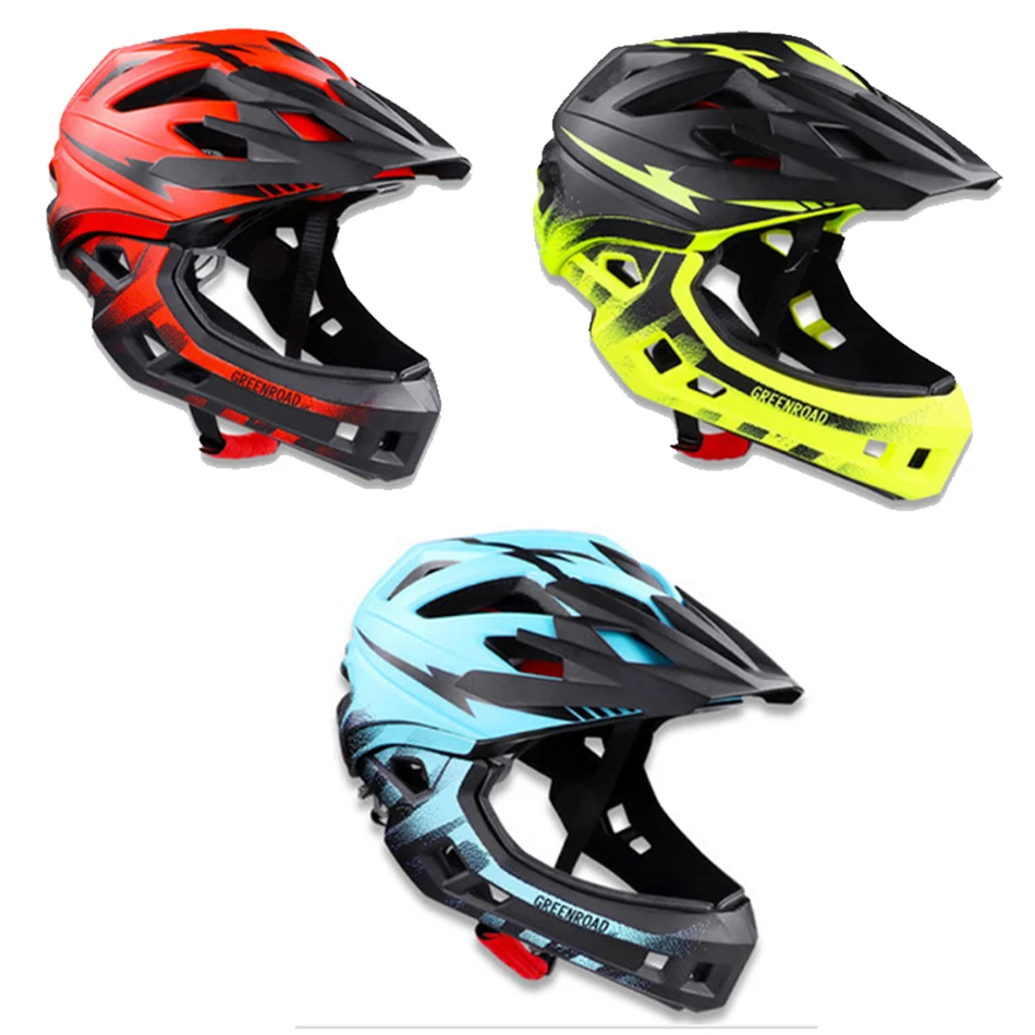 Детский велосипедный шлем fullface красный mtb для катания на горных велосипедах