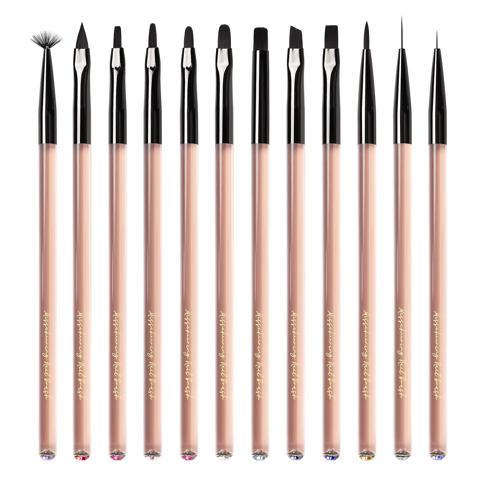 

Misscheerings Nail Art Brush Acrylic Transparent French Flower Handle Painting Drawing Liner Pen Manicure Tool For Gel Polish