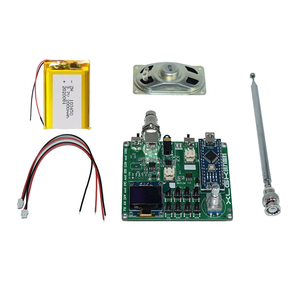 

Набор для сборки «сделай сам» SI4732, радиоприемник диапазона FM AM (MW и SW) SSB LSB и USB + литиевая батарея 3,6 В + антенна + динамик
