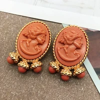 statement earrings human face abstract alloy exaggerate jewelry for women high quality