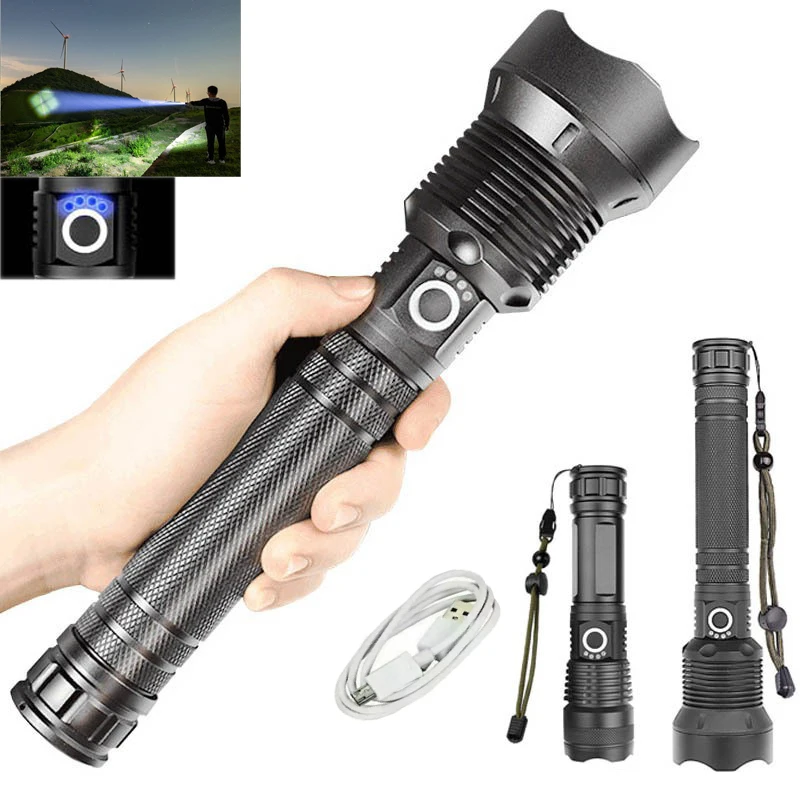 

LED Outdoor Waterproof Flashlight Retractable Zoom Flashlight Rechargeable Tactical Flashlight 18650 Usb Camping Lamp Flashlight