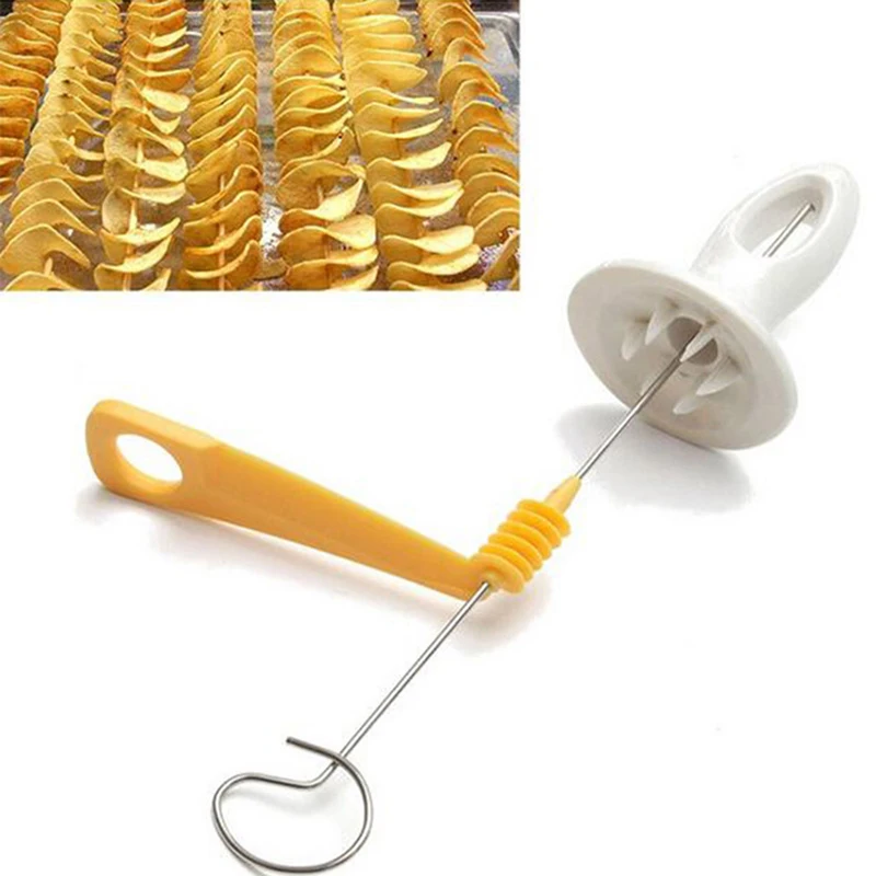 

Tornado Spiral Potato Cutter Manual Slicer Fry Vegetable Spiralizer Chips Maker with 4 stainless steel Sticks potato cutter set
