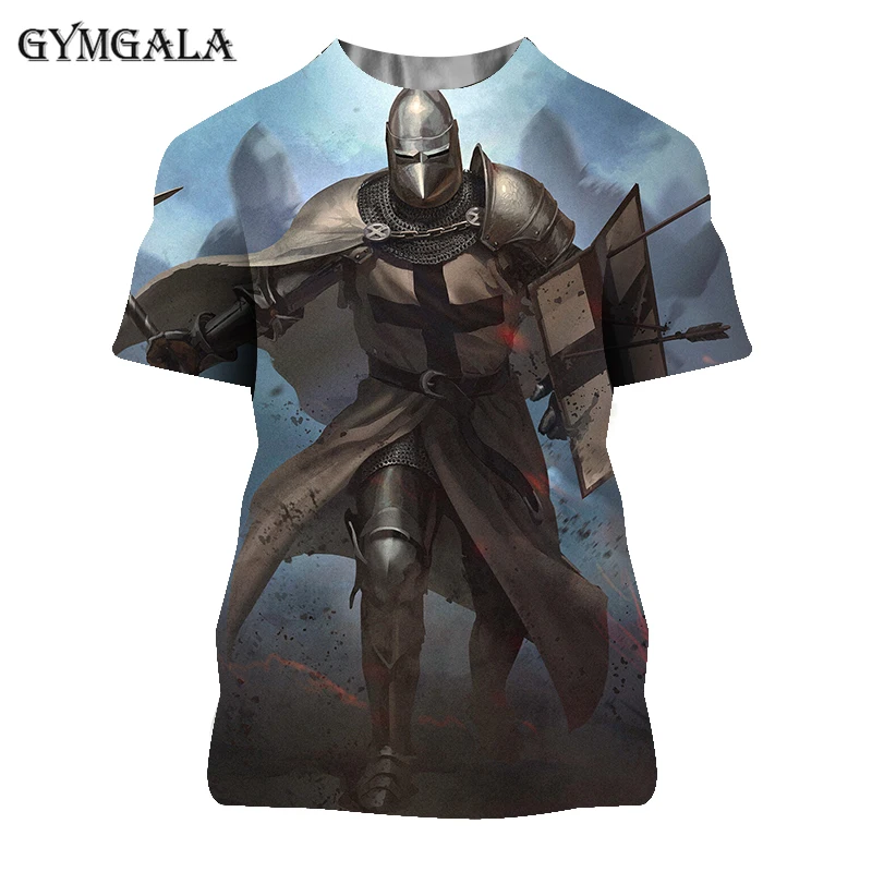 

Knights Templar 3D Printed O-Neck T-shirt Men's Fashion Casual Short Sleeve T-shirt Knights Templar Streetwear Harajuku Tee Tops