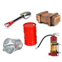 decoration wooden box oil drum bucket shovel fire extinguisher for 110 axial scx10 trx4 defender g63 rc car accessories