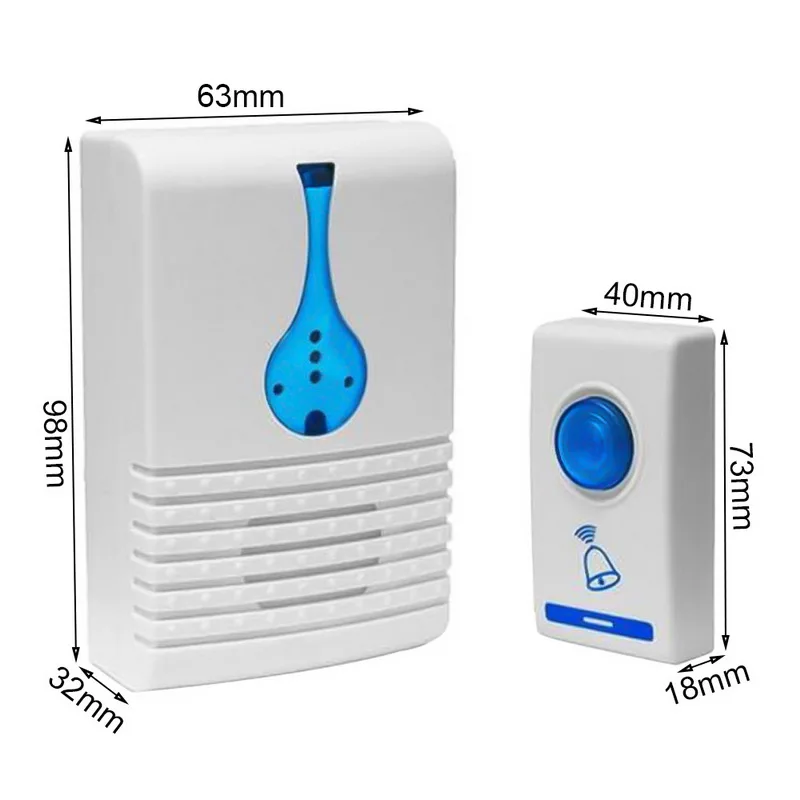 Беспроводной дверной звонок Цифровой беспроводной 100 м Диапазон обнаружения с