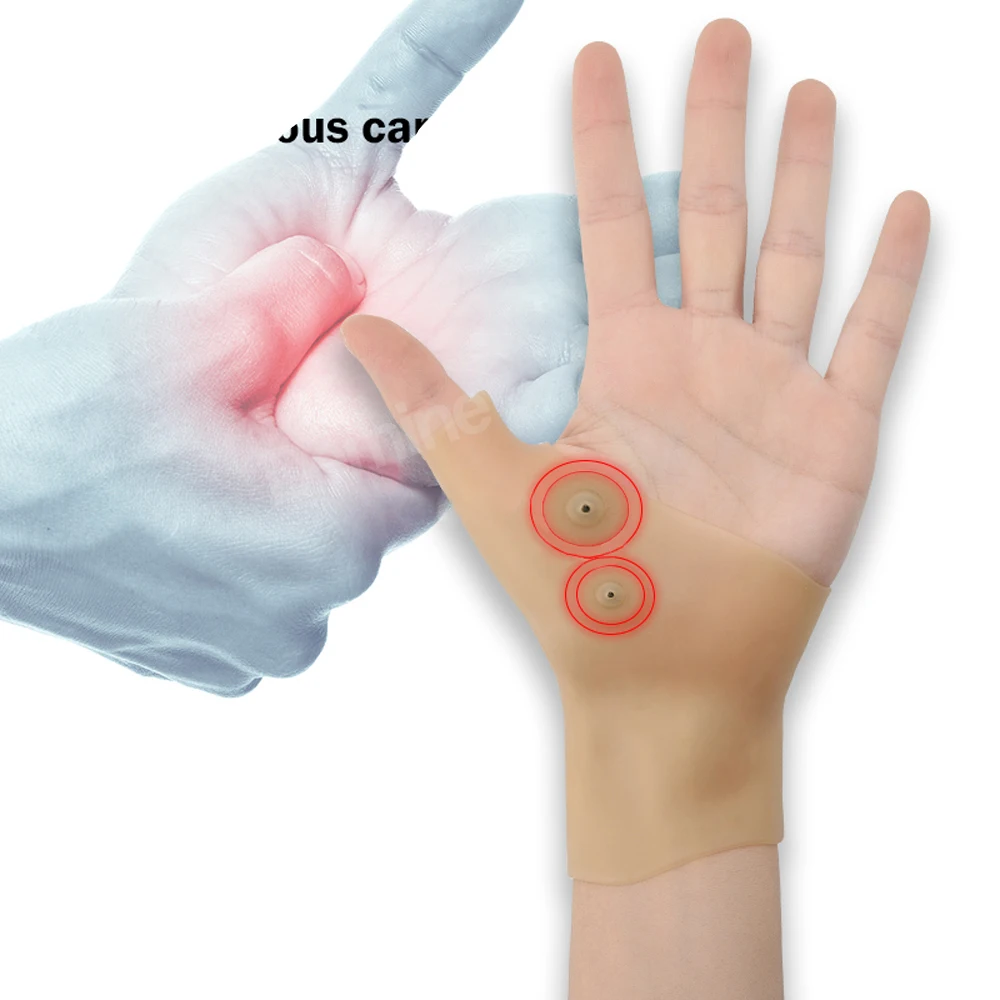 1 шт силиконовый гель магнитная терапия BracersThumb Поддержка Перчатки артрит давление корректор перчатки