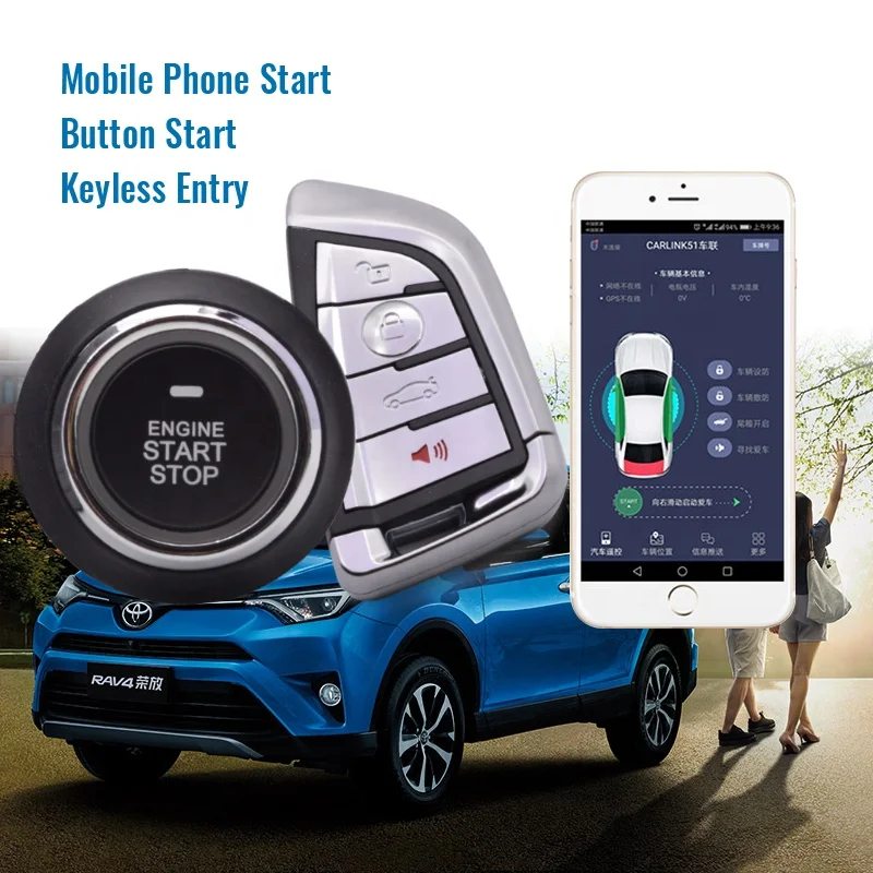 

GPS GSM Carqseng Smart Remote Starter Keyless Entry System upgrade Car Alarms