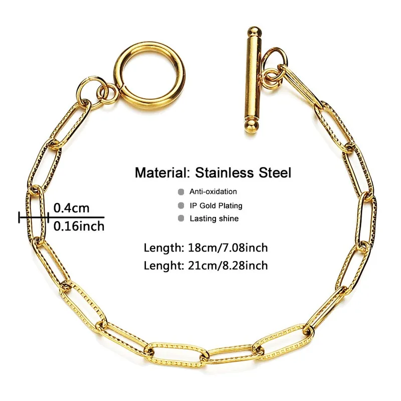 Классические текстурные браслеты-цепочки из нержавеющей стали простое
