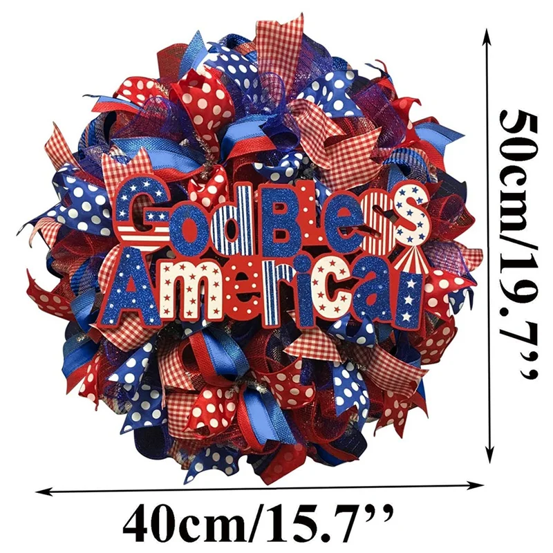 

Independence Day Decoration Wreath 4Th of July Memorial Day Wreaths Decor for Home Decoration Front Door Wall Outside