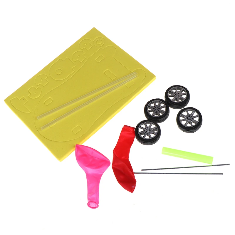 

1PCS DIY Balloon Powered Car Recoil Force Science Technology Experiment Students Toys