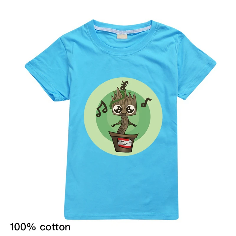 

Baby Groot T Shirt for Kids Summer Short Sleeve Tops Clothes 100% Cotton Children Cute Happy Birthday T-shirts Boy Girls Costume