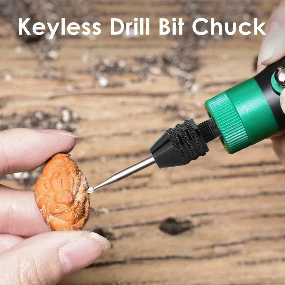 

2 Pcs Drill Chuck Keyless Adapter 0.3-6.5mm 0.3-8mm W/ Hex Shank For Power Tool Electric Impact Drill Accessories