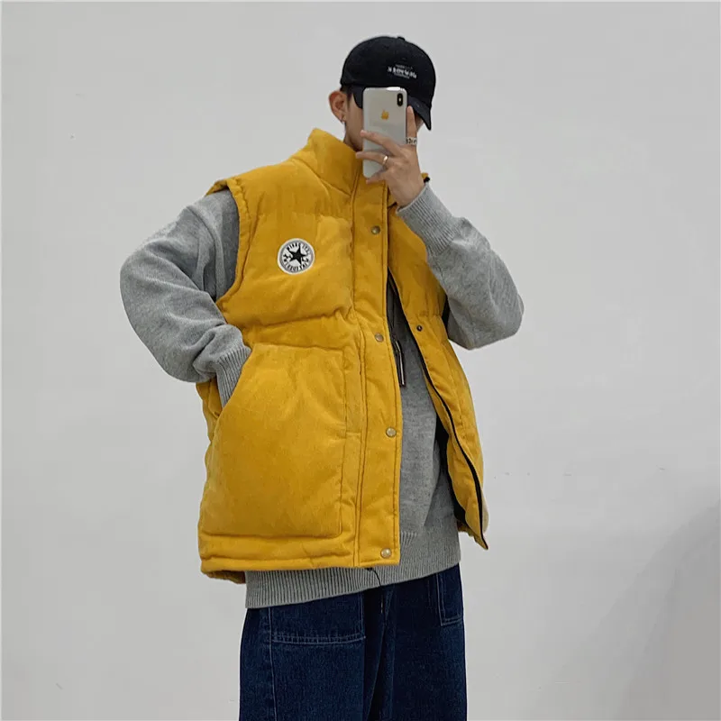 Новинка Зима 2019 мужской вельветовый хлопковый жилет парная свободная теплая