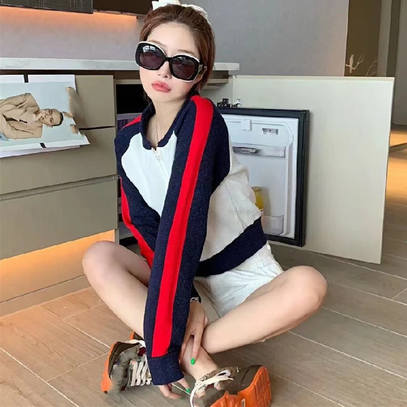 

High Version 2021 Early Autumn New Sportswear Fashion Love Letter Jacquard Zipper Knit Jacket Baseball Jacket