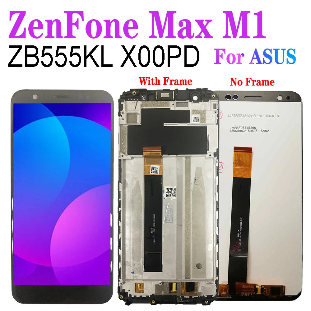 ЖК-дисплей ZB555KL X00PD с рамкой для Asus ZenFone Max M1, ЖК-дисплей для ASUS X00PD, экран с сенсорным датчиком и дигитайзером в сборе 5,5 дюйма