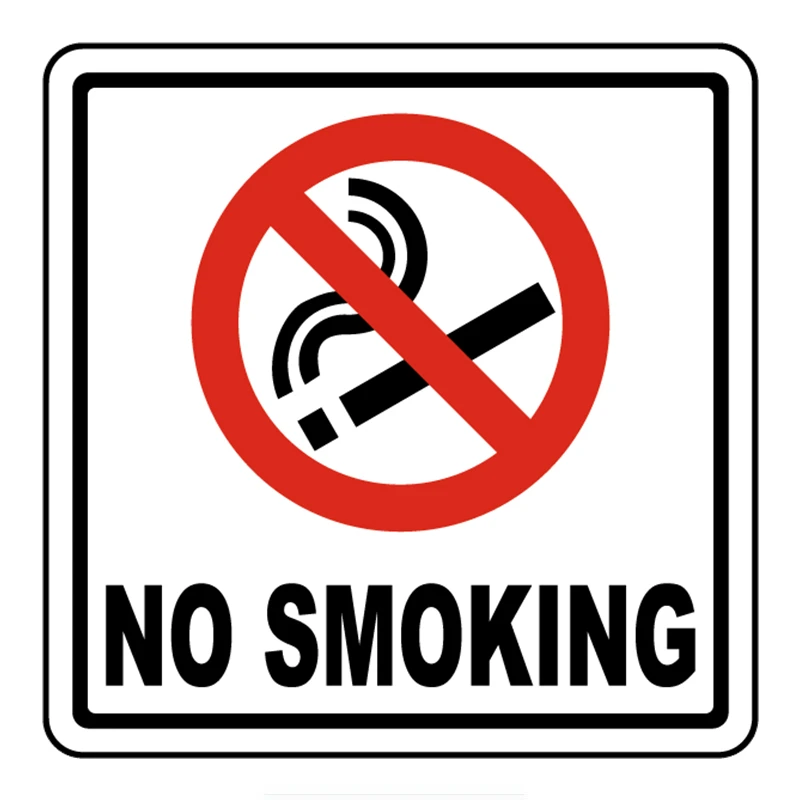 

No Smoking Warning Color Funny Car Reflective Exterior Waterproof PVC Decals, 14cm*14cm