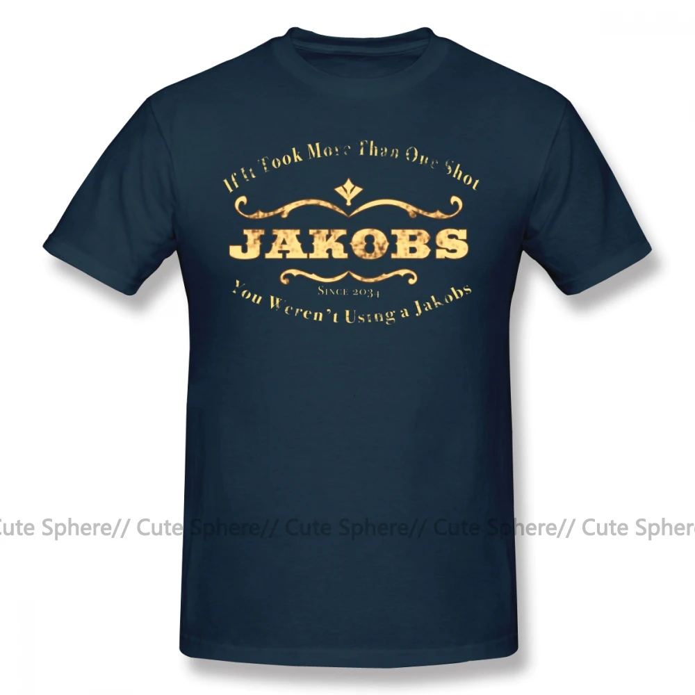 Navy Blue Borderland футболка Jakobs оружие Футболка с принтом забавная Футболка короткий рукав лето 100 хлопок 4xl Мужская футболка - Цвет: Navy Blue