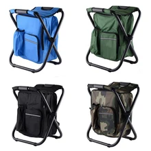 Outdoor Fishing Chair Bag Folding Camping Stool Portable Backpack Cooler Insulated Picnic Bag Hiking Seat Table Bag