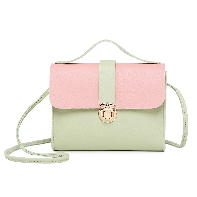 2019 Осенняя новая сумка на квадратном ремешке контрастного цвета из мягкой кожи в