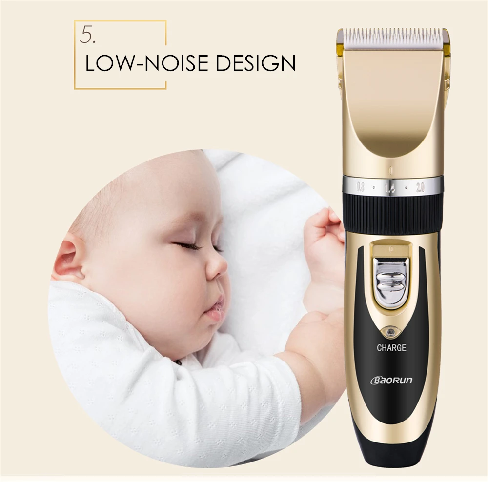 Профессиональная электрическая машинка для стрижки волос BaoRun беспроводной